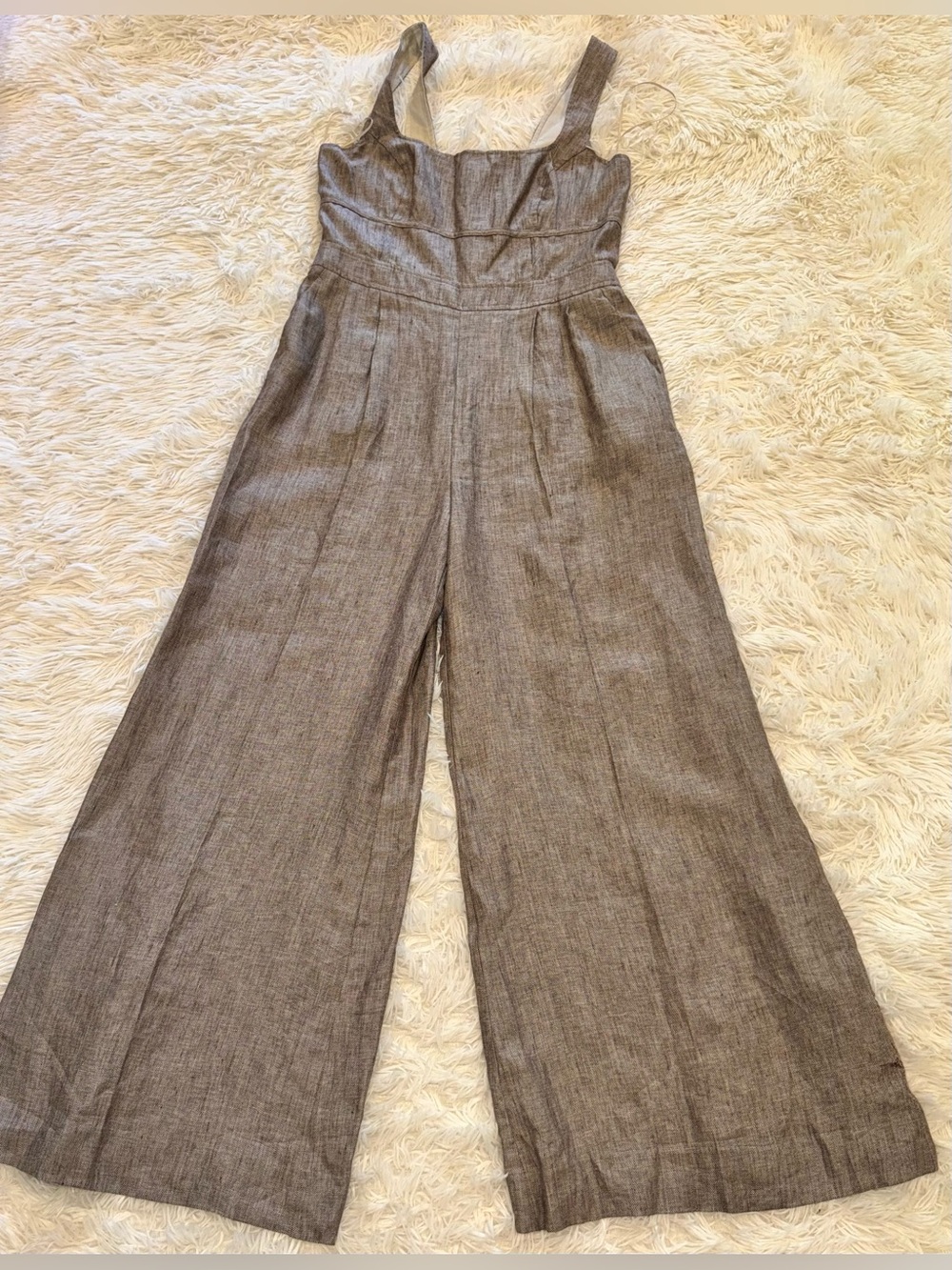 NEW REISS Flora Linen Wide-Leg Jumpsuit in
Neutral 10 - Picture 5 of 9
